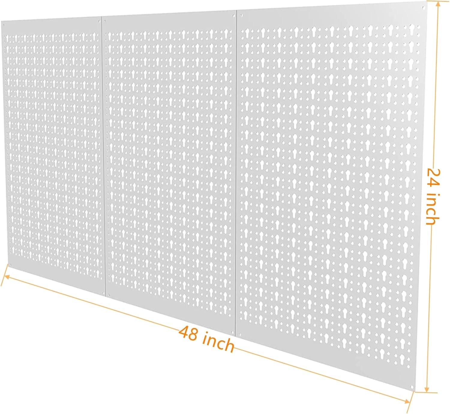 TORACK 3 PCS Metal Pegboard Panels(16×24 inch) for Wall Garage Tools Storage Pegboard for Workbench, Modular Peg Board Tool Organizer Board Kit(Pack of 3, Grey)(Grey)