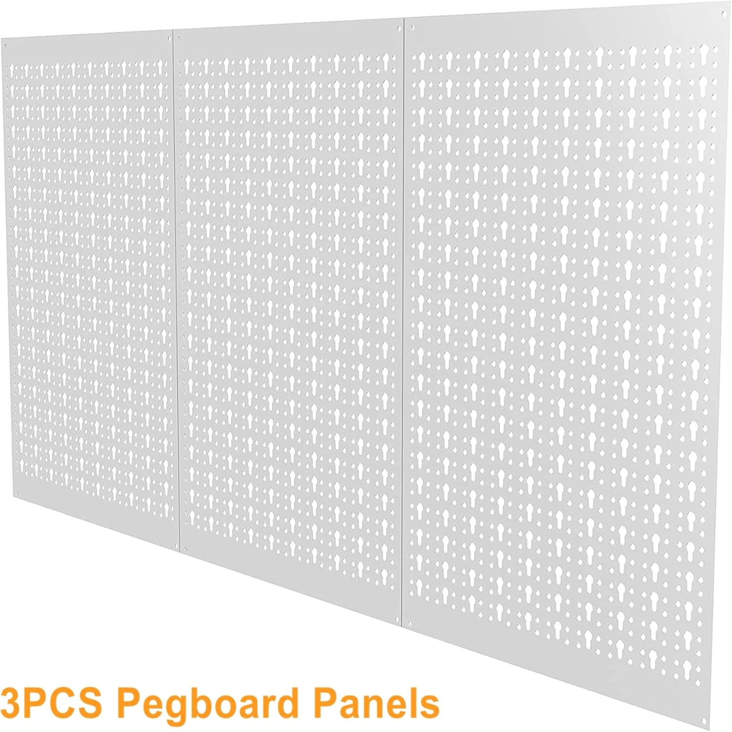 TORACK 3 PCS Metal Pegboard Panels(16×24 inch) for Wall Garage Tools Storage Pegboard for Workbench, Modular Peg Board Tool Organizer Board Kit(Pack of 3, Grey)(Grey)