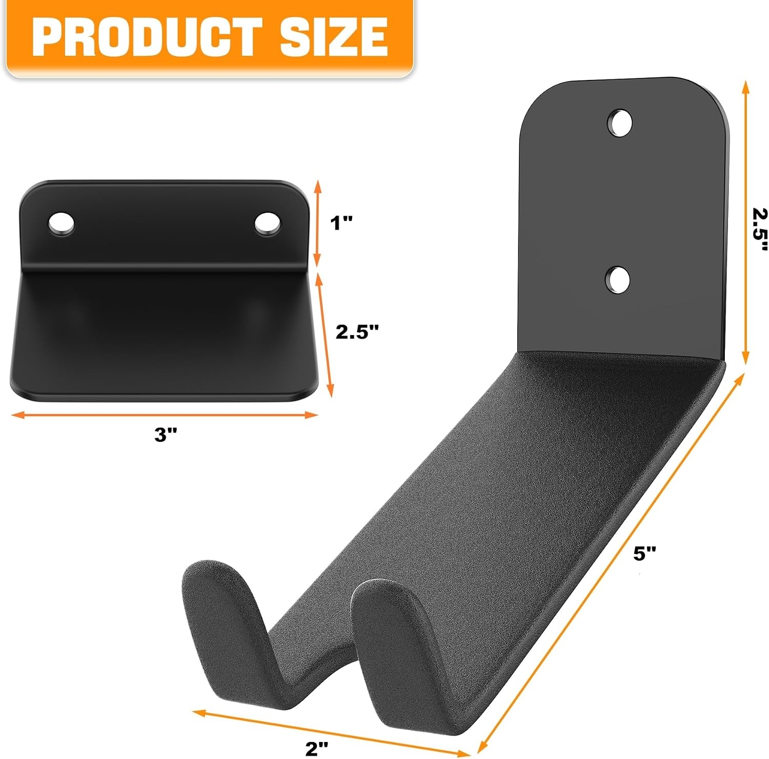 TORACK Wall-mounted Bike Pedal Hanger, Heavy Duty Garage Wall Horizontal Bike Rack, Bike Display Stand for Wall, Holds Up to 70 lbs(Pack of 2)(3 Pack)