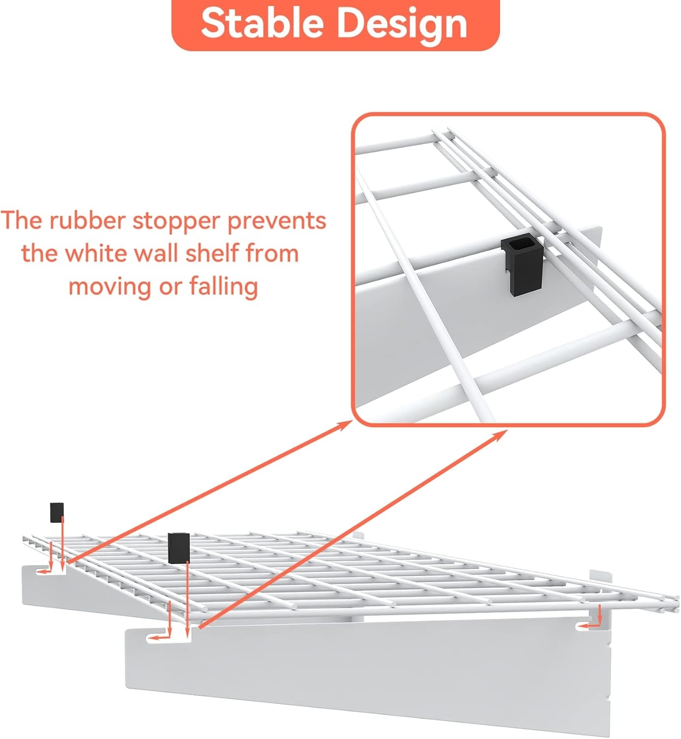 TORACK 2 Pack Wall Mounted Storage Shelves, 23.5″ x 12″ Wall Shelf for Garage, Closet, Laundry Room, Heavy Duty Garage Wall Shelving, Holds Up to 65 lbs(White)(White)
