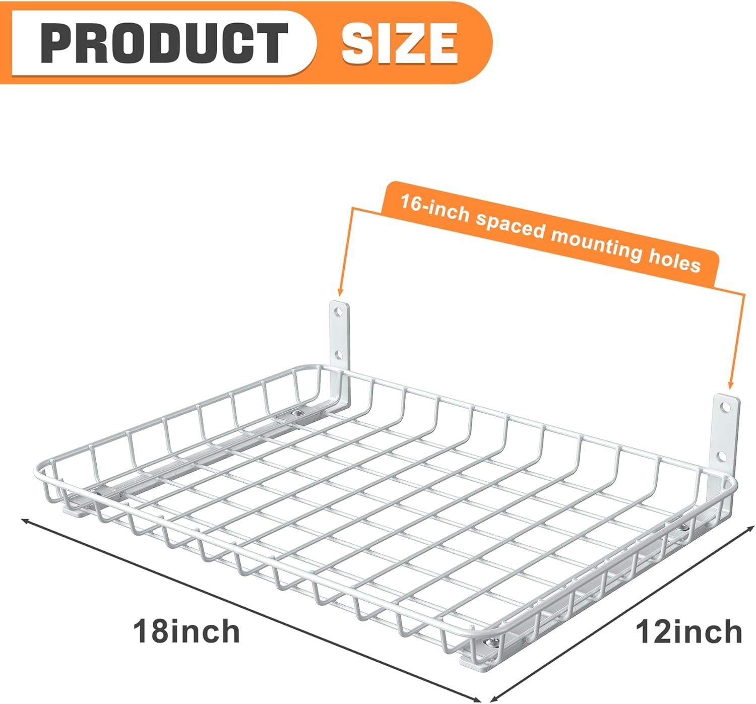 TORACK 2 Pack 12×24 inch Wall-Mounted Shelf, Garage Wall Shelves for Closet & Laundry Room, Heavy-Duty Floating Shelf Hold Up to 60 lbs(White)(White)
