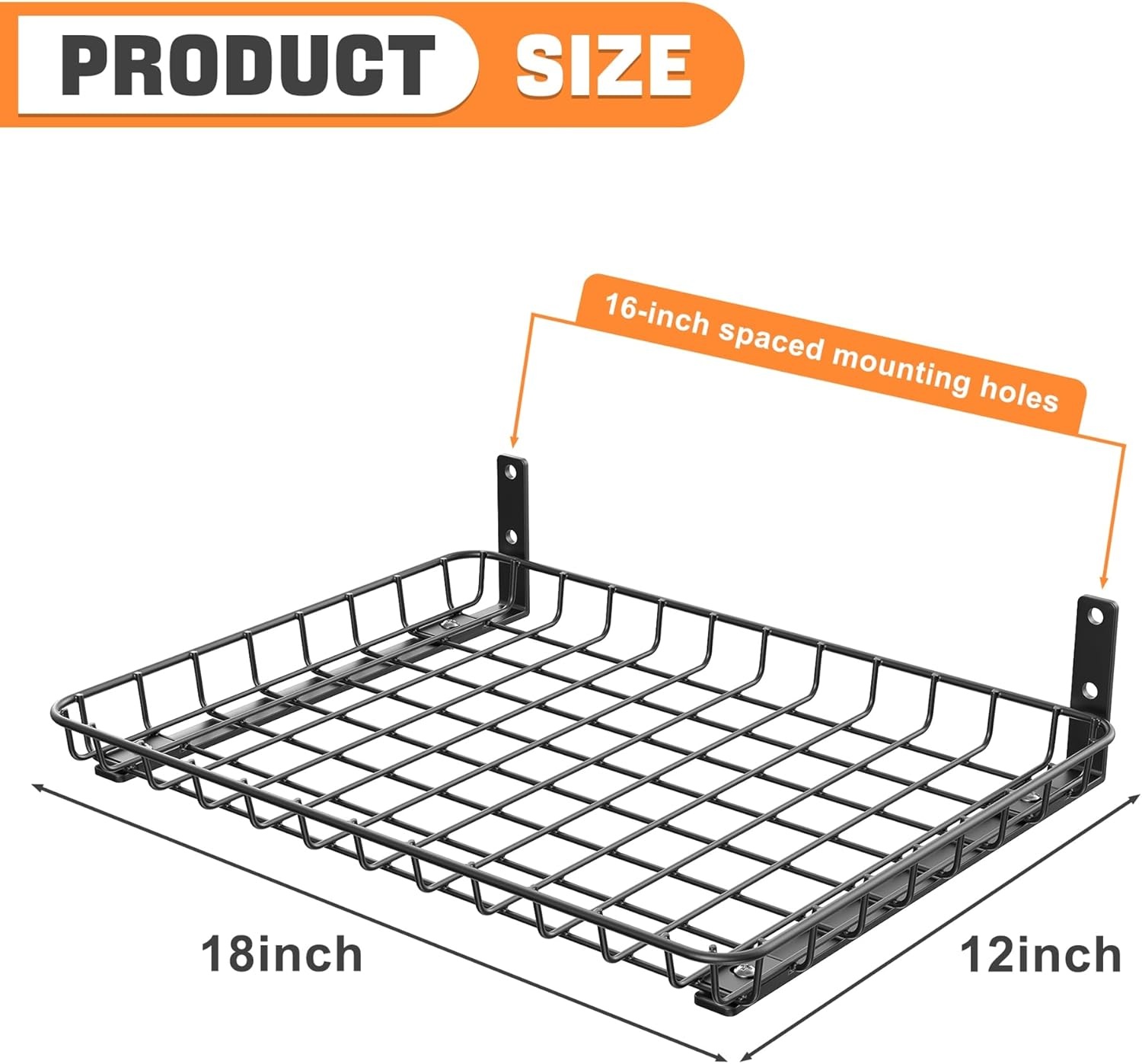 TORACK 2 Pack 12×24 inch Wall-Mounted Shelf, Garage Wall Shelves for Closet & Laundry Room, Heavy-Duty Floating Shelf Hold Up to 60 lbs(White)(Black)