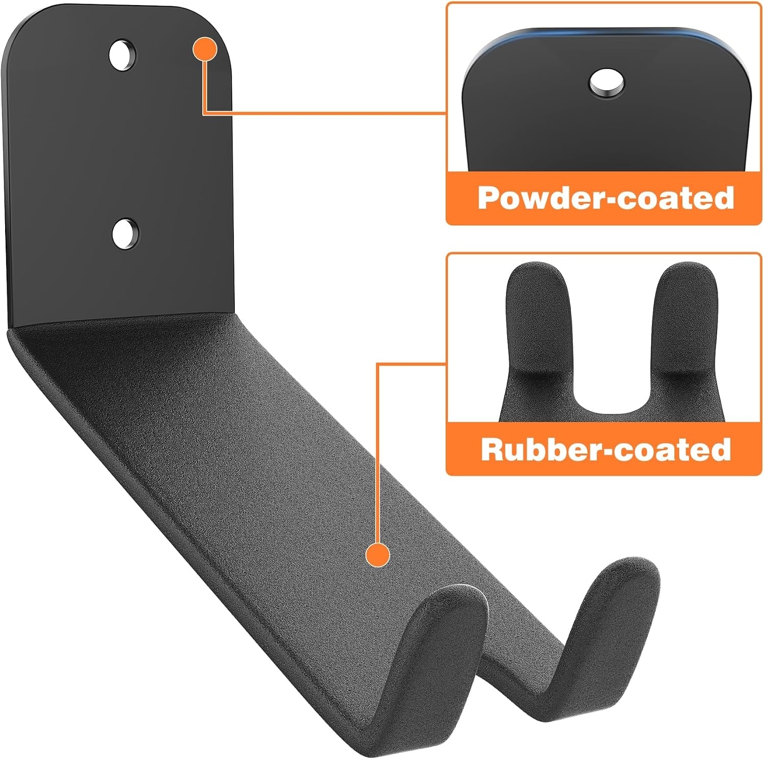 TORACK Wall-mounted Bike Pedal Hanger, Heavy Duty Garage Wall Horizontal Bike Rack, Bike Display Stand for Wall, Holds Up to 70 lbs(Pack of 2)(2 Pack)