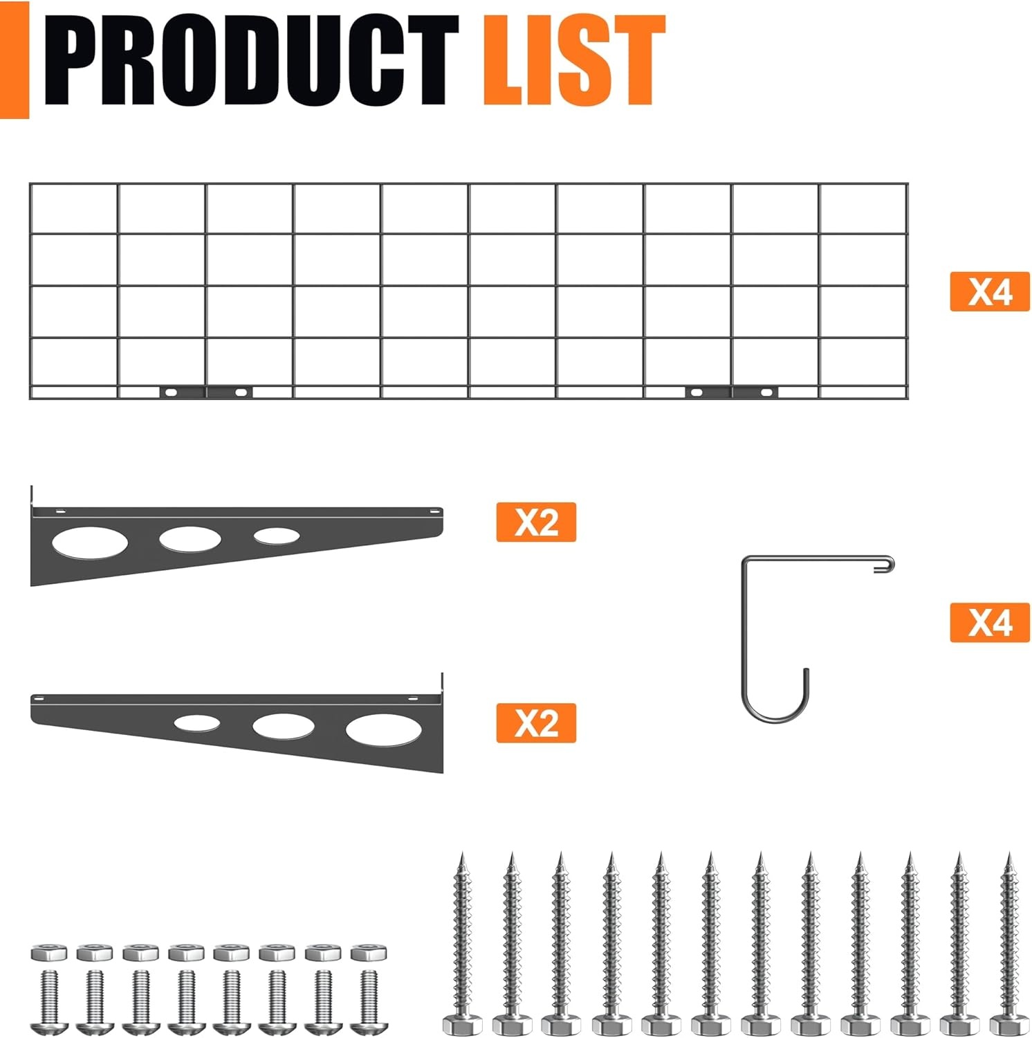 TORACK Garage 24×48 in/2×4 ft Wall Shelves, Heavy Duty Wall Mounted Wire Shelves for Garage Floating Shelf for Wall(Black, Pack of 2)(Black)