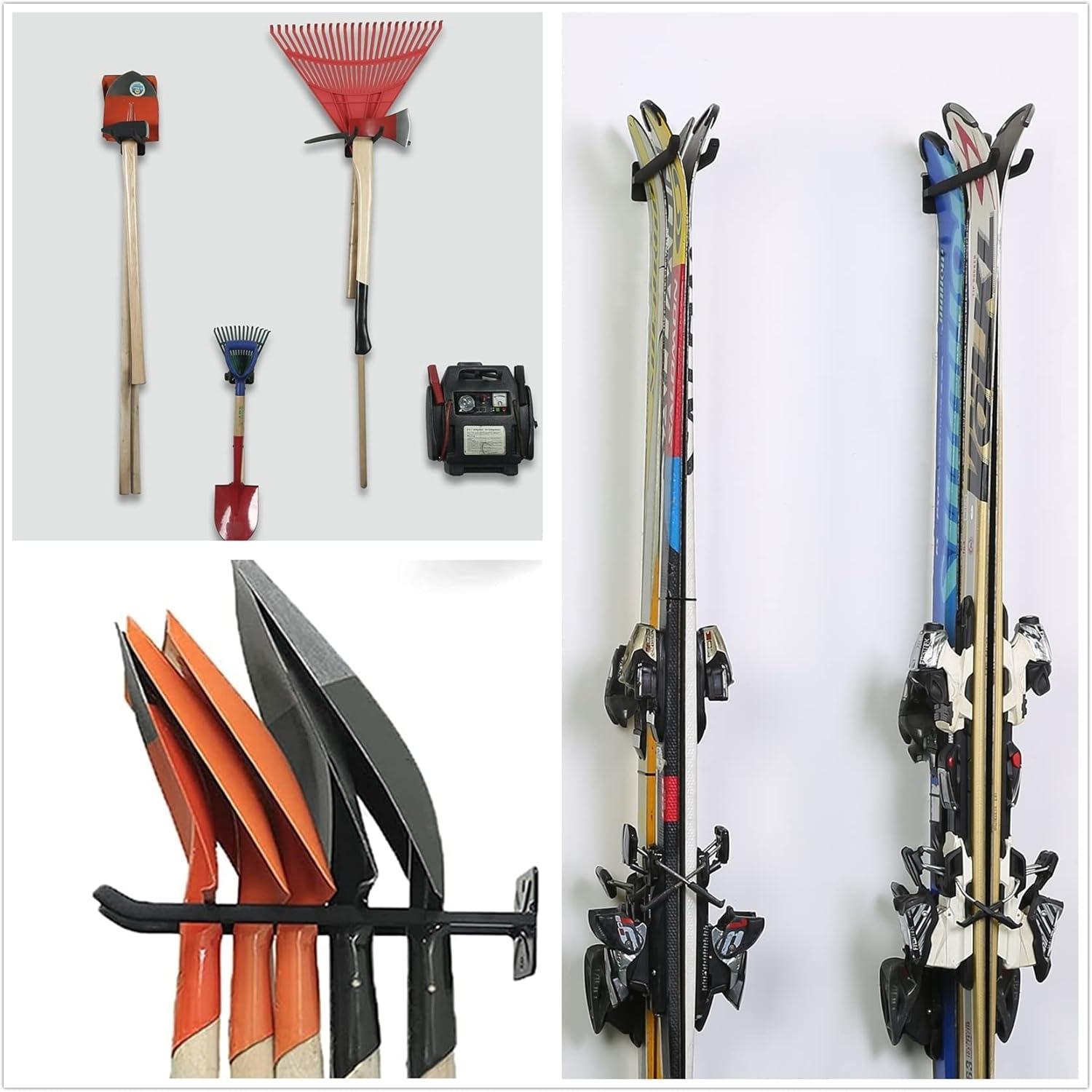 TORACK Garage Hooks Heavy Duty Tool Organizer, Wall Mount Hanger Rack Garage Storage Utility Hooks for Car Tires, Ladders, Chairs, Strollers, Power Tools, Garden Tools (2 Pack, 12.4″ Hook)(2-Pack 12.4″ Heavy Hooks)