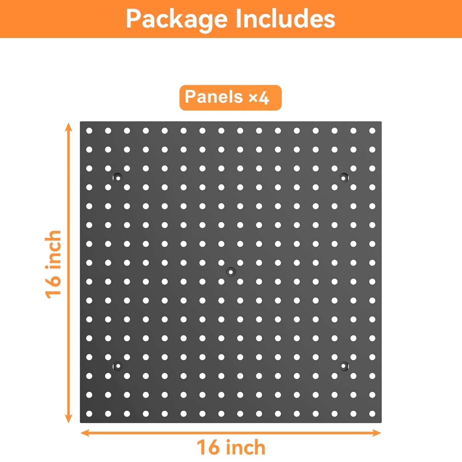 TORACK 2-Pack 12×24 inch Metal Pegboard Panels for Garage Wall, Tool Organizer Pegboard for Workbench, Workshop, Tool Storage Peg Board for Pegs(Black)(16×16 in)