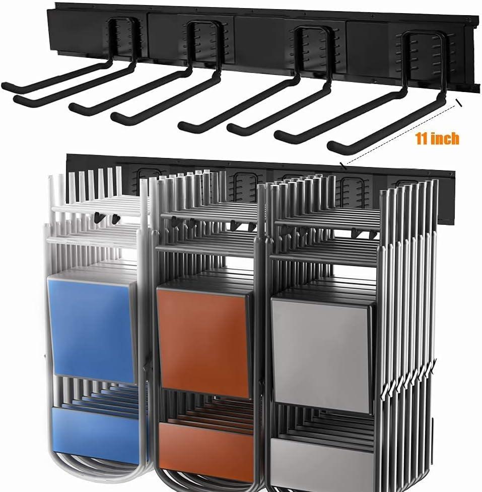 TORACK Garage Storage Organizer Systems, Wall Mount Overhead shelving, 48 inch Heavy Duty Steel Tool Racks, 6-Pack 12 Double Hooks, 48 inch by 7 inch Floating Shelves, up to 1200Ibs(Metal Rack)