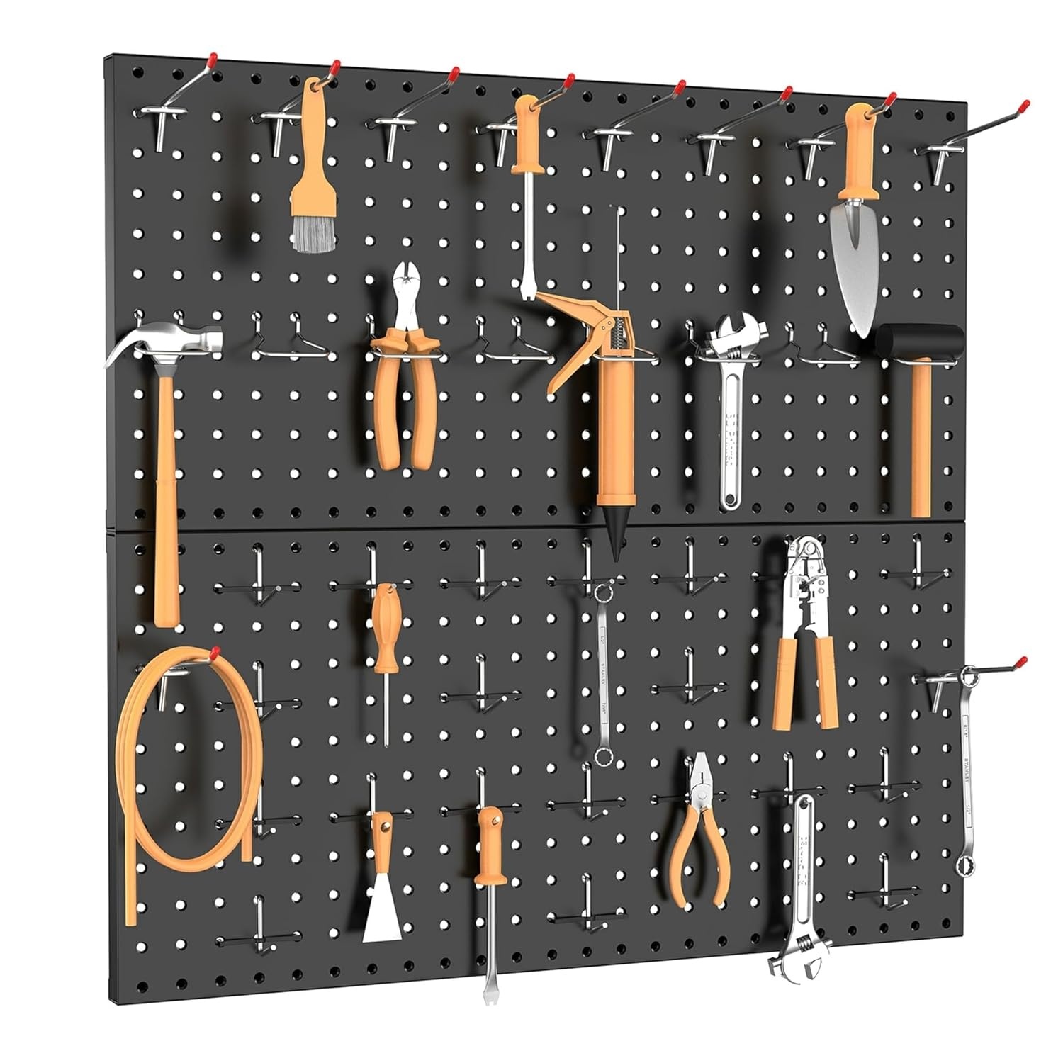 TORACK 2-Pack 12×24 inch Metal Pegboard Panels for Garage Wall, Tool Organizer Pegboard for Workbench, Workshop, Tool Storage Peg Board for Pegs(Black)(12×24 in)