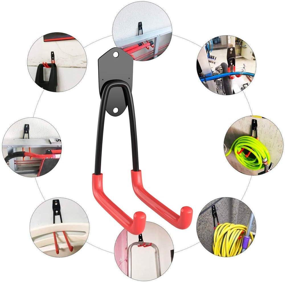 TORACK Garage Hooks Heavy Duty, 15 Pack Wall Mount Steel Utility Hooks&Hangers, Anti-Slip Rubber Coated, Garage Storage Organizer for Garden Tools, Power Tools, Ladders, Brooms, Bikes, Bulk Items(Pack of 15)