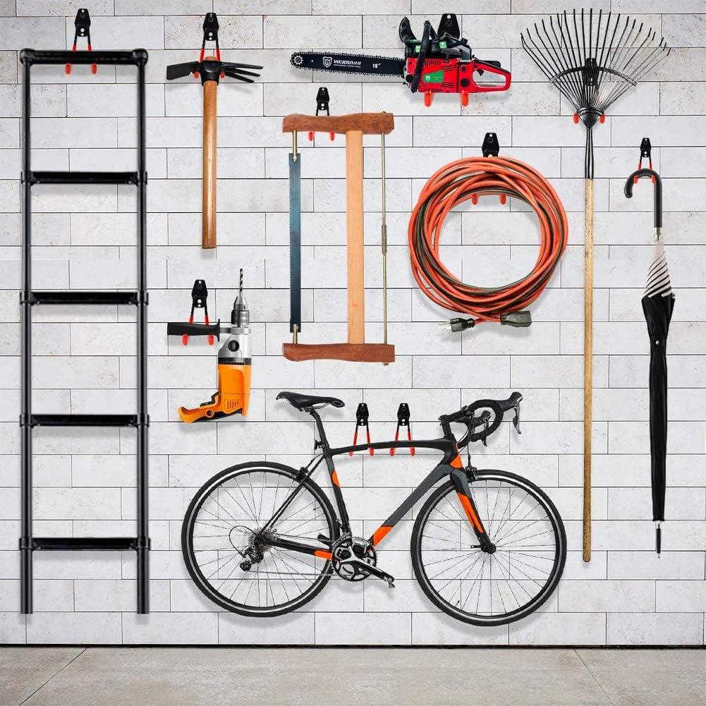 TORACK Garage Hooks Heavy Duty, 15 Pack Wall Mount Steel Utility Hooks&Hangers, Anti-Slip Rubber Coated, Garage Storage Organizer for Garden Tools, Power Tools, Ladders, Brooms, Bikes, Bulk Items(Pack of 15)