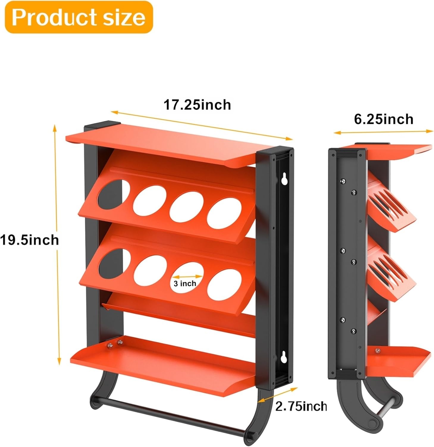 TORACK Spray Paint Can Holder Wall Mount, Heavy Duty Metal Spray Can Holder for Garage, Paint Can Storage Rack for Shop, Holds Up to 100 lbs(Holds 16 cans)