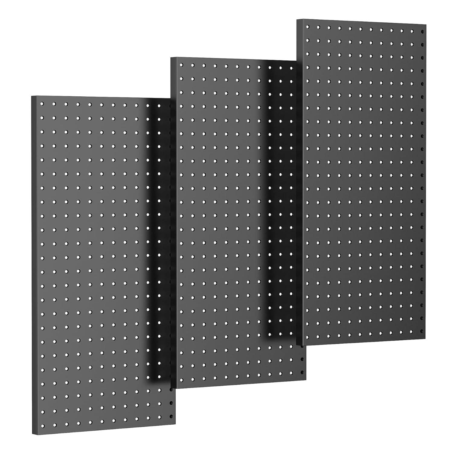 TORACK 2-Pack 12×24 inch Metal Pegboard Panels for Garage Wall, Tool Storage Pegboard for Workbench, Workshop, Tools Organizer Peg Board for Pegs(Grey)(12×24 in)