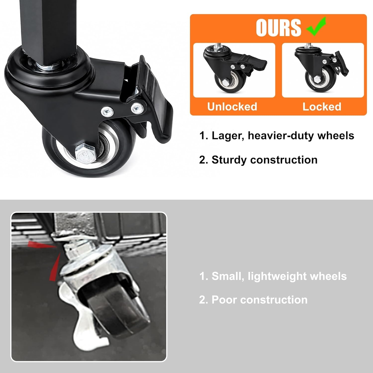 TORACK Golf Bag Storage for Garage, Rolling Golf Bag Stand, Golf Equipment & Accessories Storage Rack with Shelves(Black)