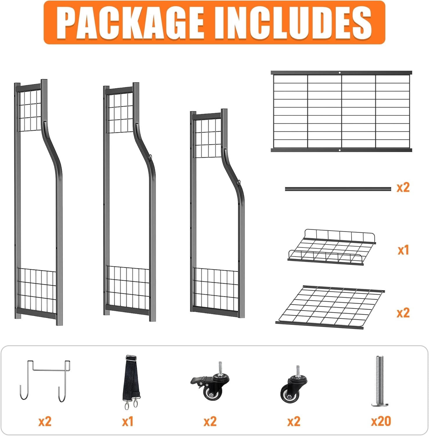 TORACK Golf Bag Storage for Garage, Rolling Golf Bag Stand, Golf Equipment & Accessories Storage Rack with Shelves(Black)