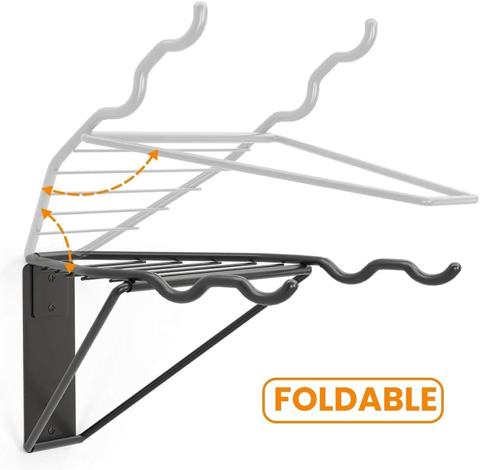TORACK Bike Storage Rack, 2 Bicycle Hanger, Mountain Bike Wall Mount, Foldable Horizontal Bike Holder, Bike Hook for Garage, Indoor Space Saving, Portable Bicycle Stand, Reinforced: super sturdy