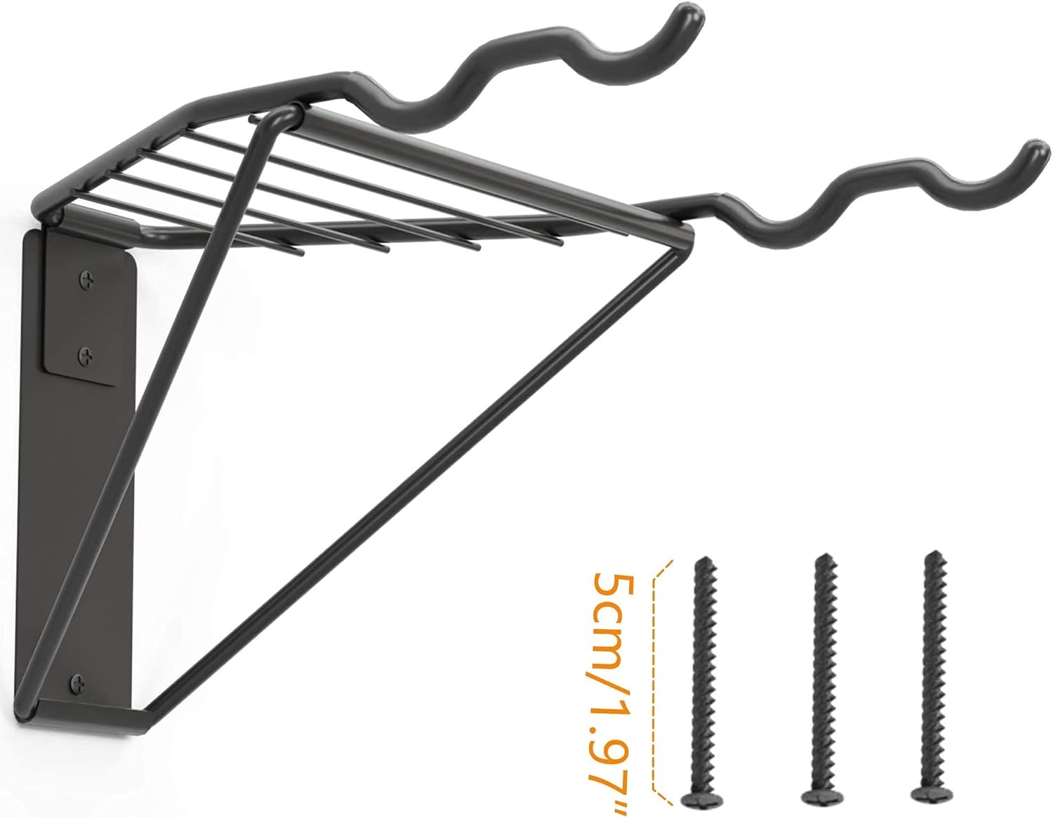 TORACK Bike Storage Rack, 2 Bicycle Hanger, Mountain Bike Wall Mount, Foldable Horizontal Bike Holder, Bike Hook for Garage, Indoor Space Saving, Portable Bicycle Stand, Reinforced: super sturdy