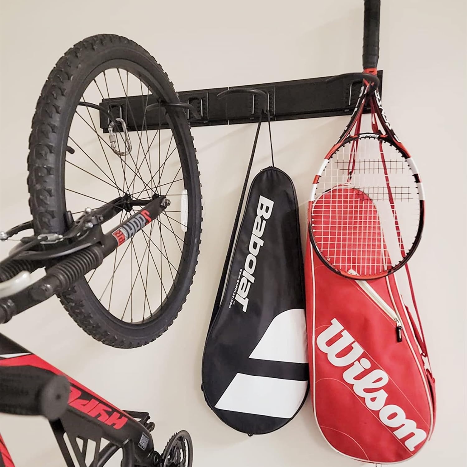 TORACK Bike Storage Rack, 2 Bike Hooks for Garage, Wall Mount Garage Organizer and Storage System, Vertical Bicycle Hanger, Up to 100lbs