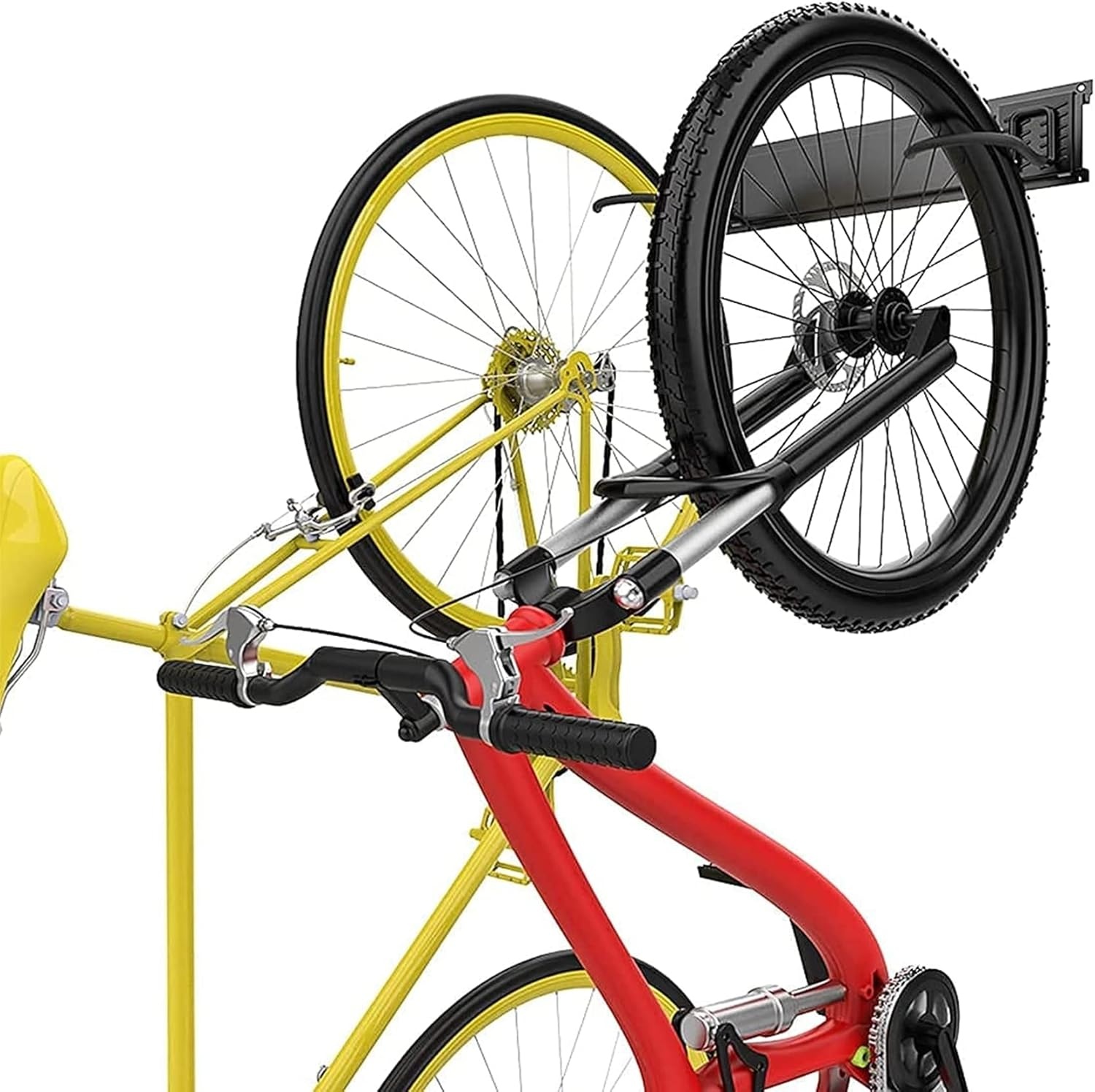 TORACK Bike Storage Rack, 2 Bike Hooks for Garage, Wall Mount Garage Organizer and Storage System, Vertical Bicycle Hanger, Up to 100lbs