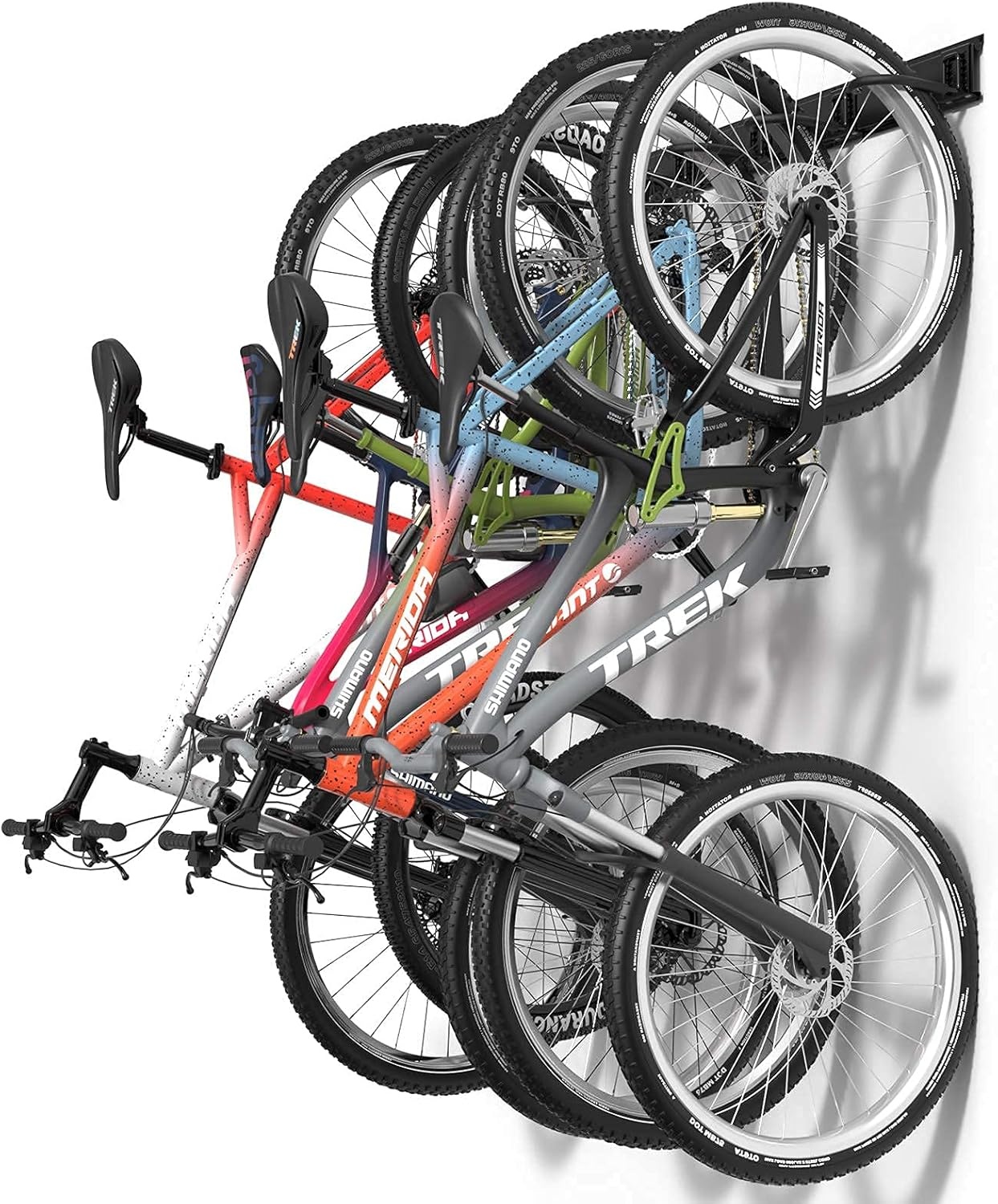 TORACK Bike Storage Rack Wall Mount Garage Bike Hanger for 5 Bicycles Adjustable Bike Hooks for Home indoor Holds Up to 300lbs
